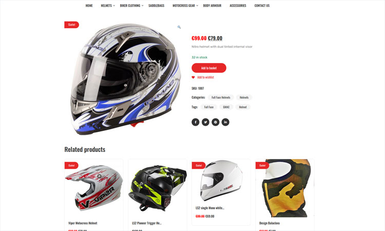 Biker Gear ECommerce Website